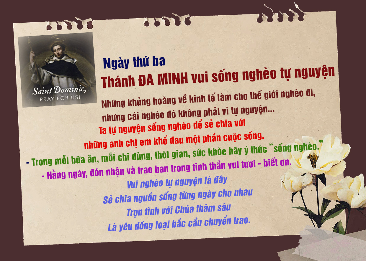 Tuần 9 ngày kính Thánh ĐA MINH - (3) Thánh  Đa Minh vui khó nghèo tự nguyện