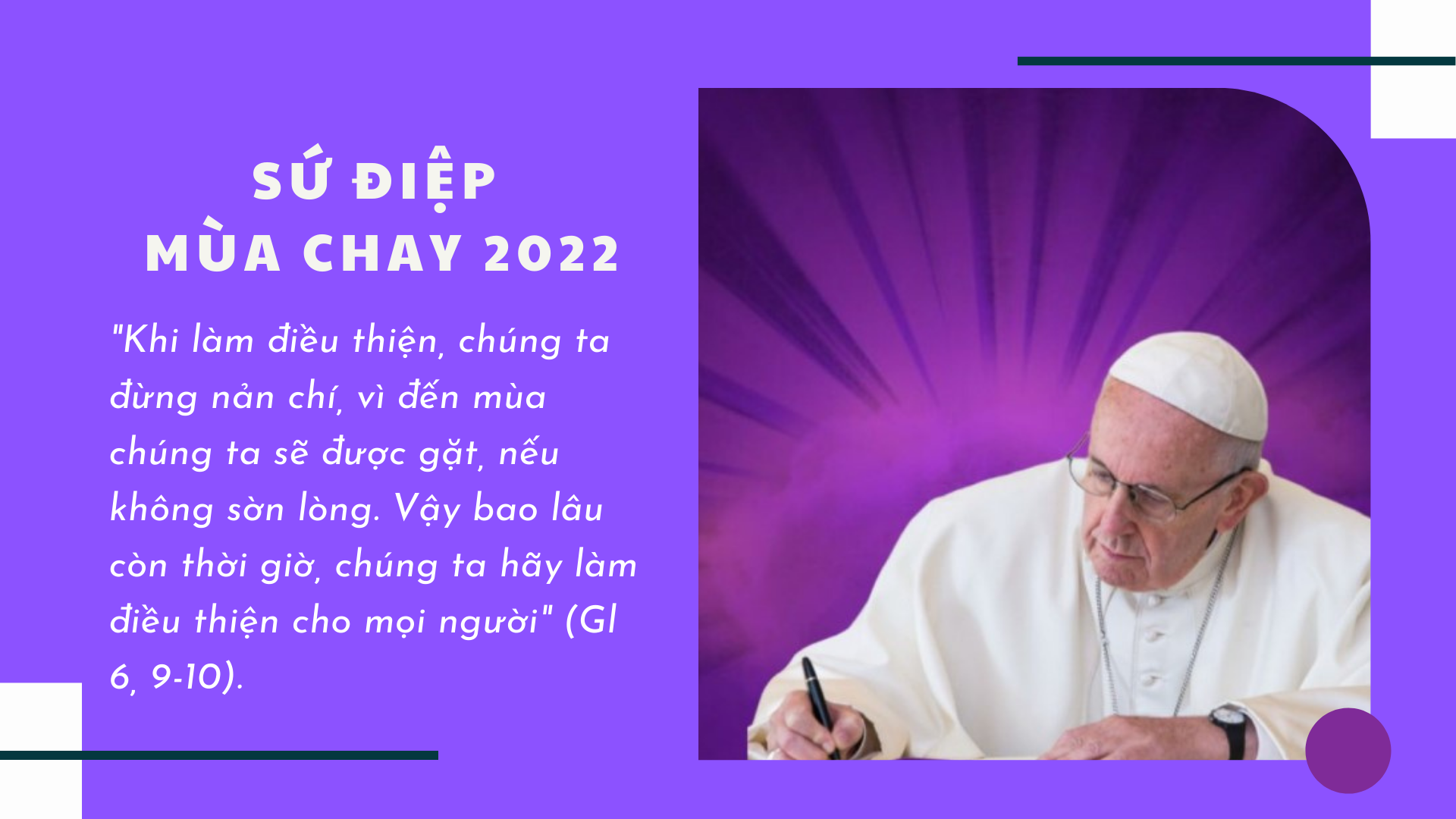 Sứ điệp Mùa chay năm 2022 của Đức Thánh Cha