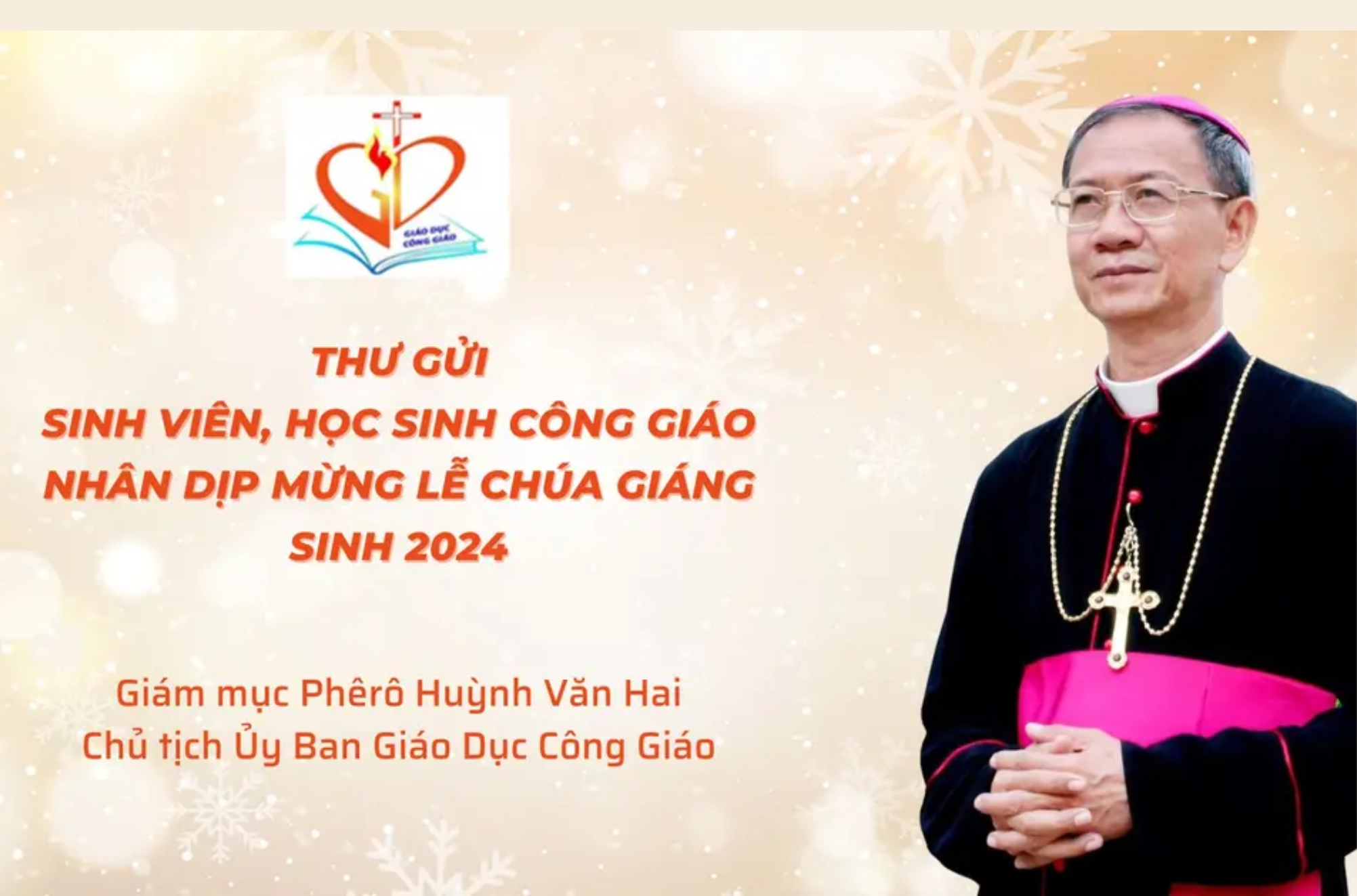 Thư gửi sinh viên, học sinh Công giáo nhân dịp mừng lễ Chúa Giáng sinh 2024