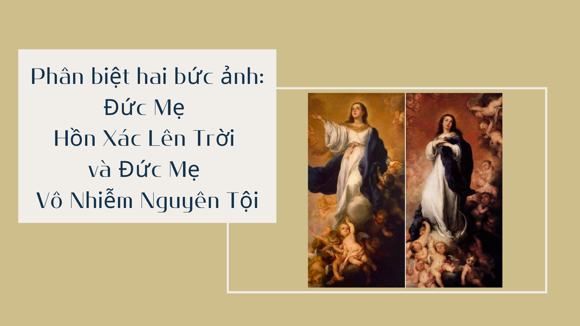 Phân biệt hai bức ảnh: Đức Mẹ Hồn Xác Lên Trời và Đức Mẹ Vô Nhiễm Nguyên Tội