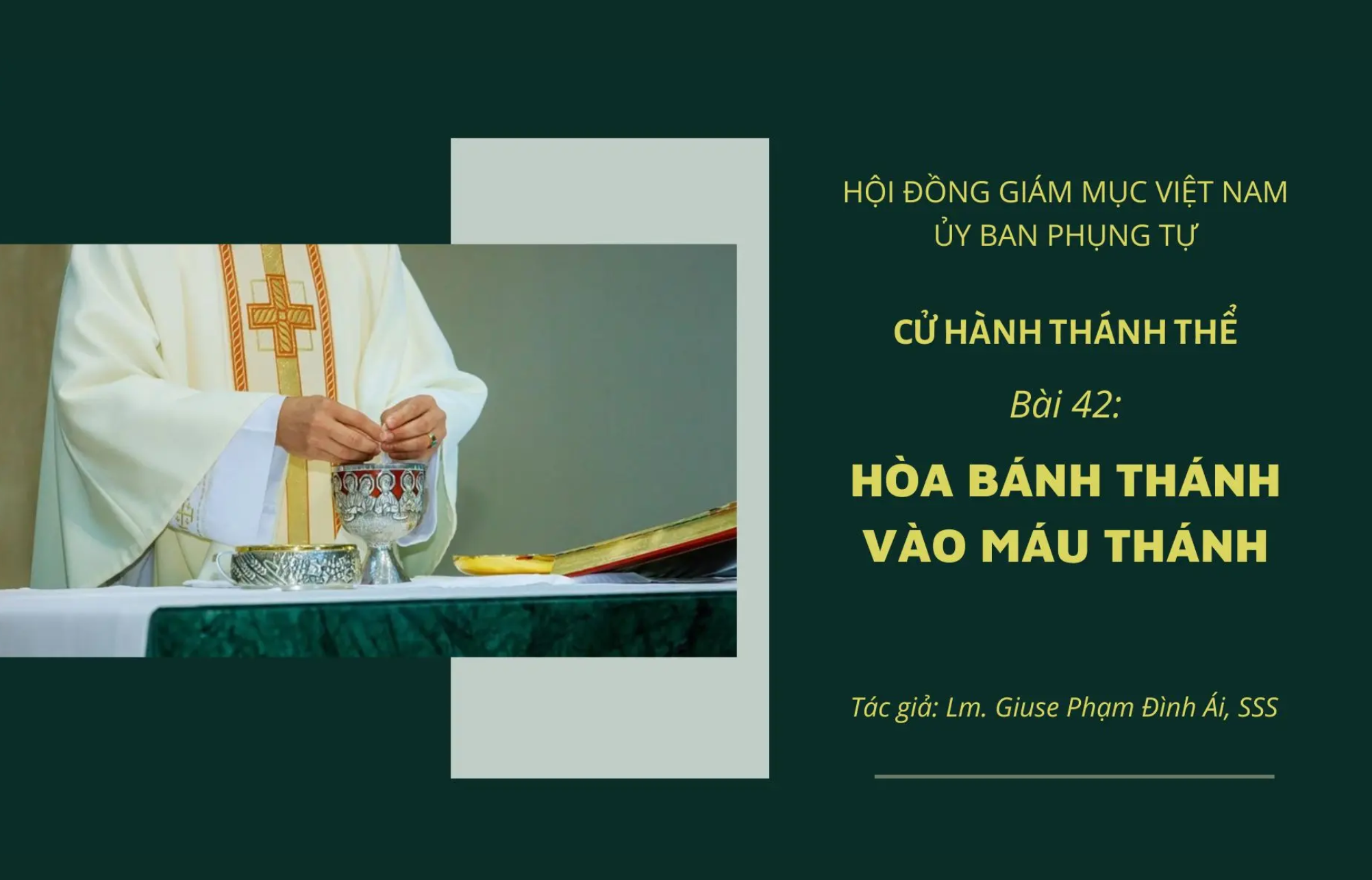 Cử hành Thánh Thể: Bài 42 - Hòa Bánh Thánh vào Máu Thánh