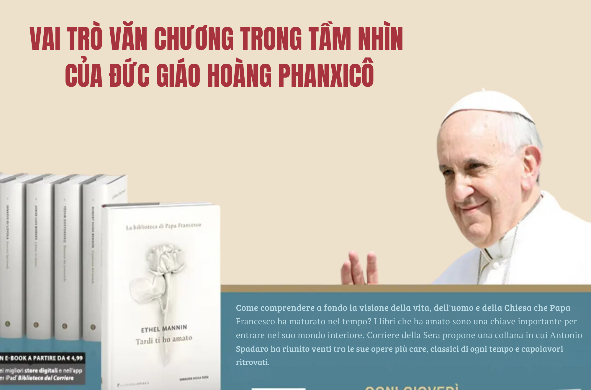 Vai trò văn chương trong tầm nhìn của Đức Giáo Hoàng Phanxicô