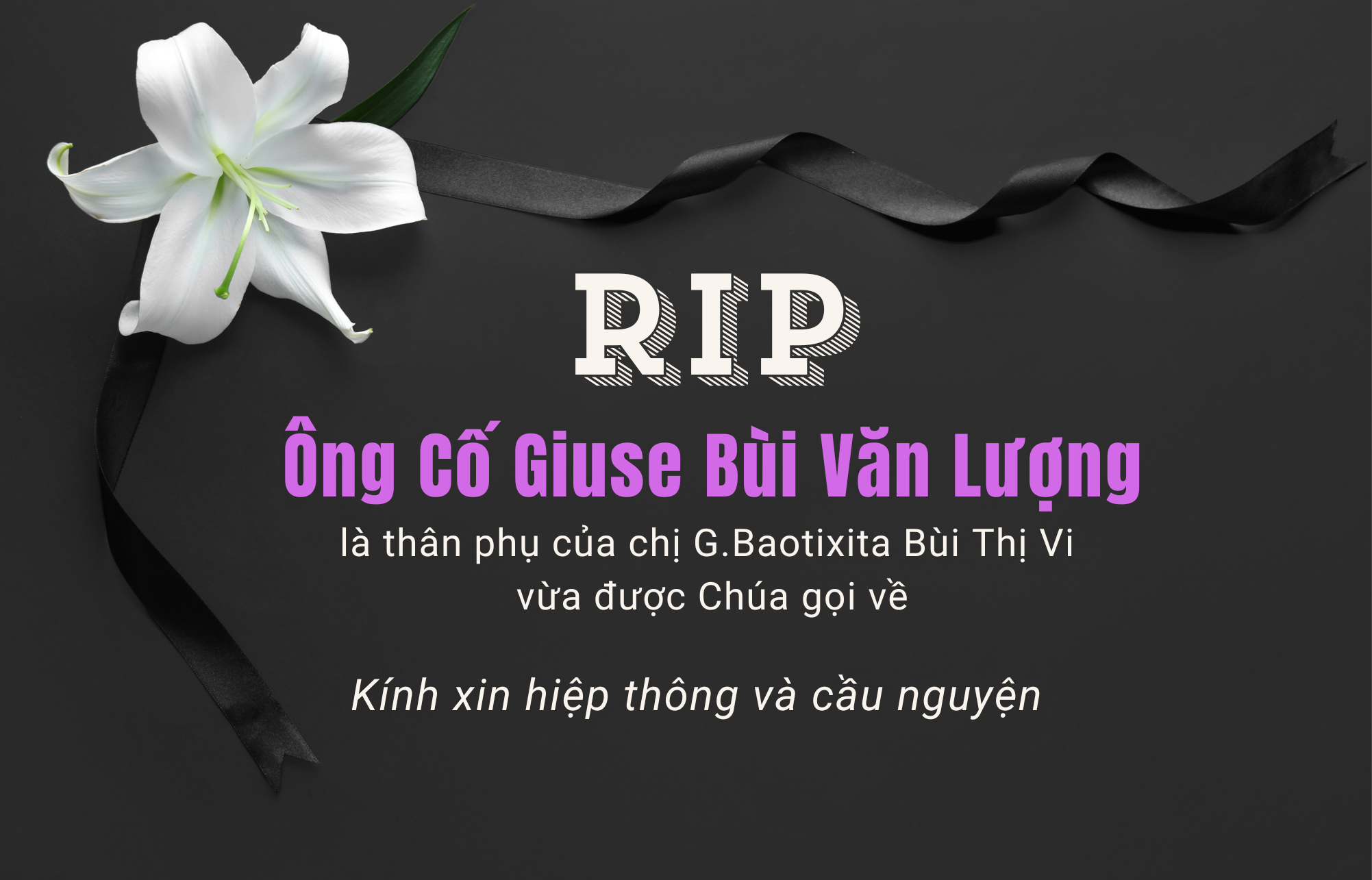 xin cau nguyen cho ong co giuse la than phu chi g.baotixita bui thi vi tv. long phuoc