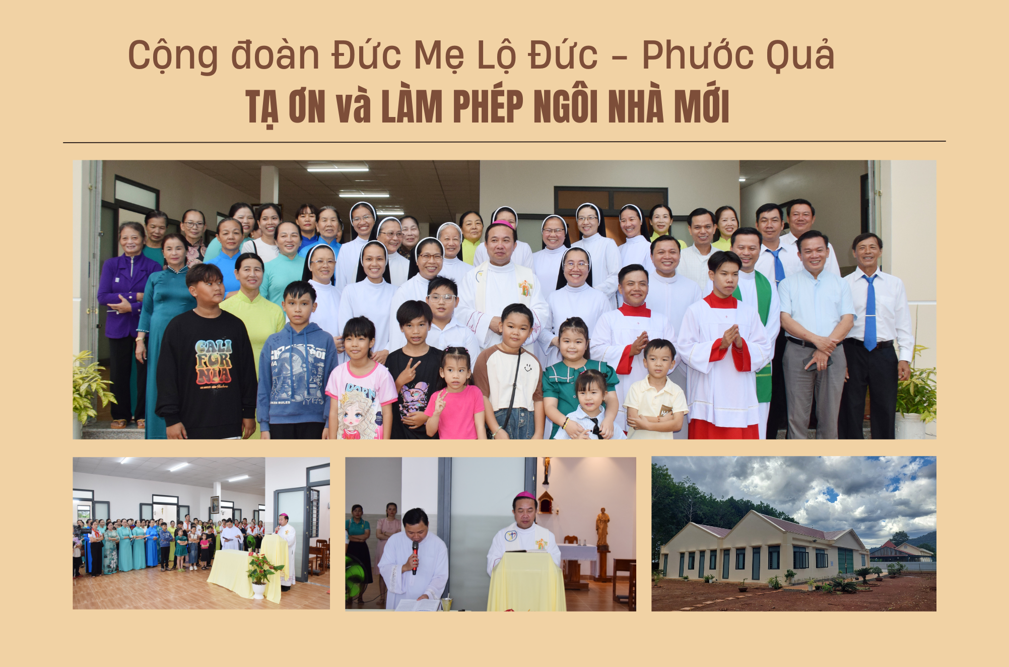 Cộng đoàn Đức Mẹ Lộ Đức, Phước Quả - Tạ ơn và làm phép ngôi nhà mới