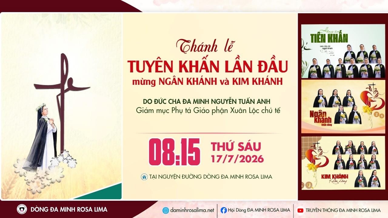 🛑 TRỰC TUYẾN | THÁNH LỄ TUYÊN KHẤN LẦN ĐẦU, MỪNG KIM KHÁNH và NGÂN KHÁNH - 17/7/2026