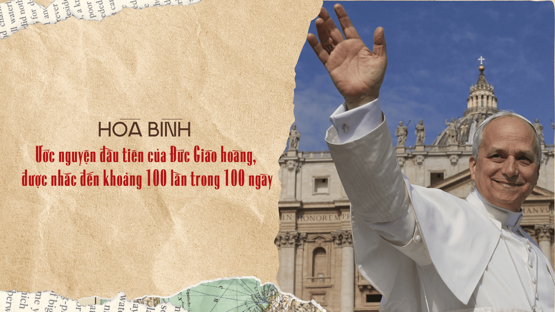 Hòa bình: Ước nguyện đầu tiên của Đức Giáo hoàng, được nhắc đến khoảng 100 lần trong 100 ngày