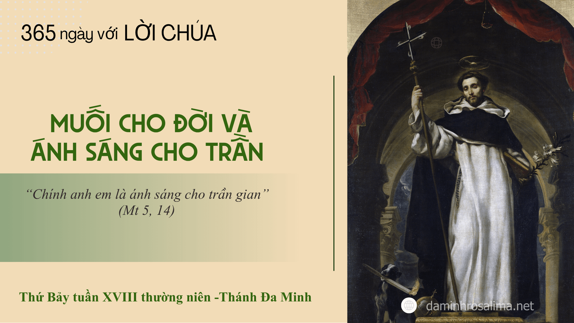 Thứ Bảy tuần VXIII thường niên - Thánh Đa Minh