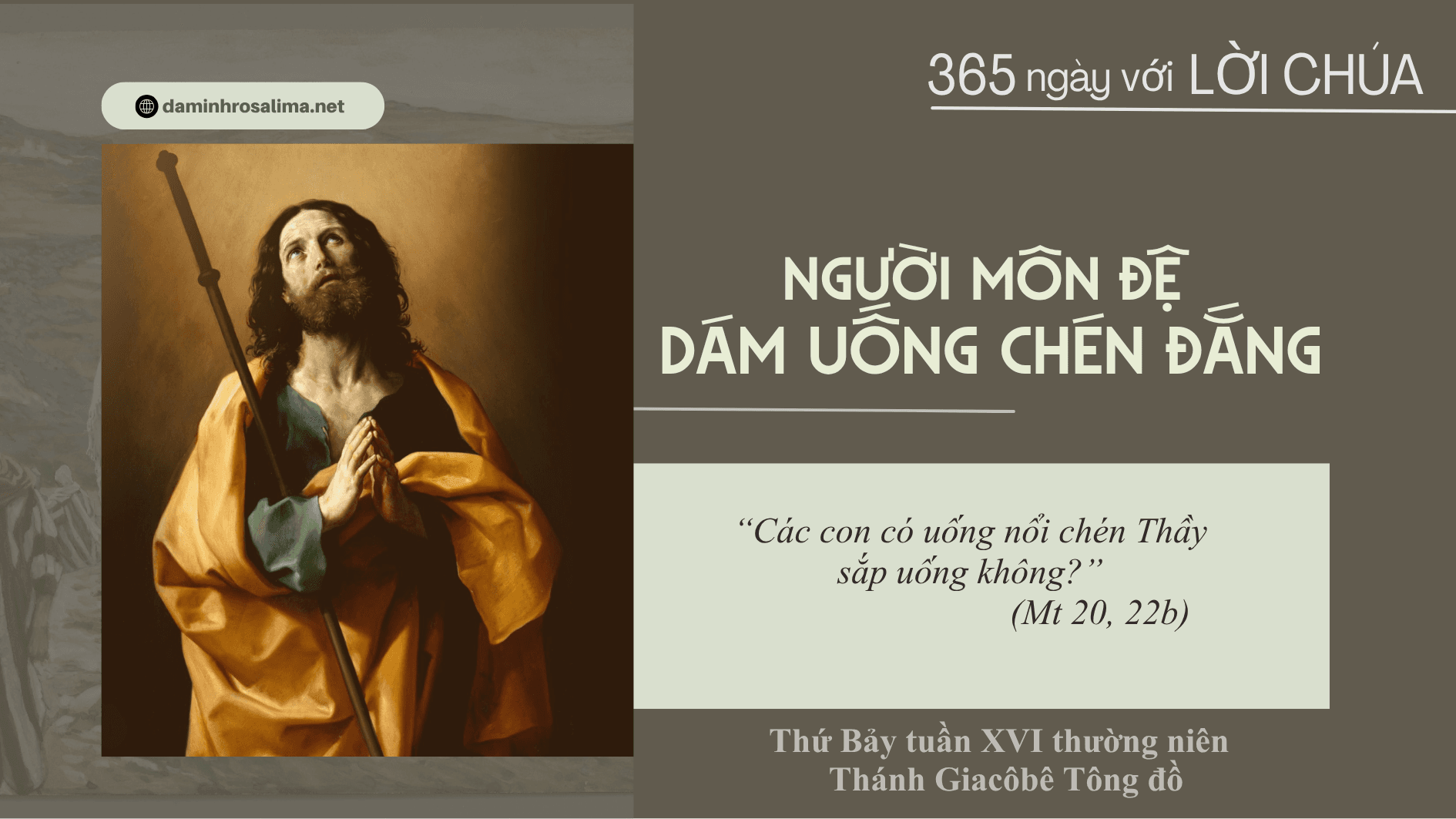 Thứ Bảy tuần XVI thường niên: Thánh Giacôbê Tông đồ