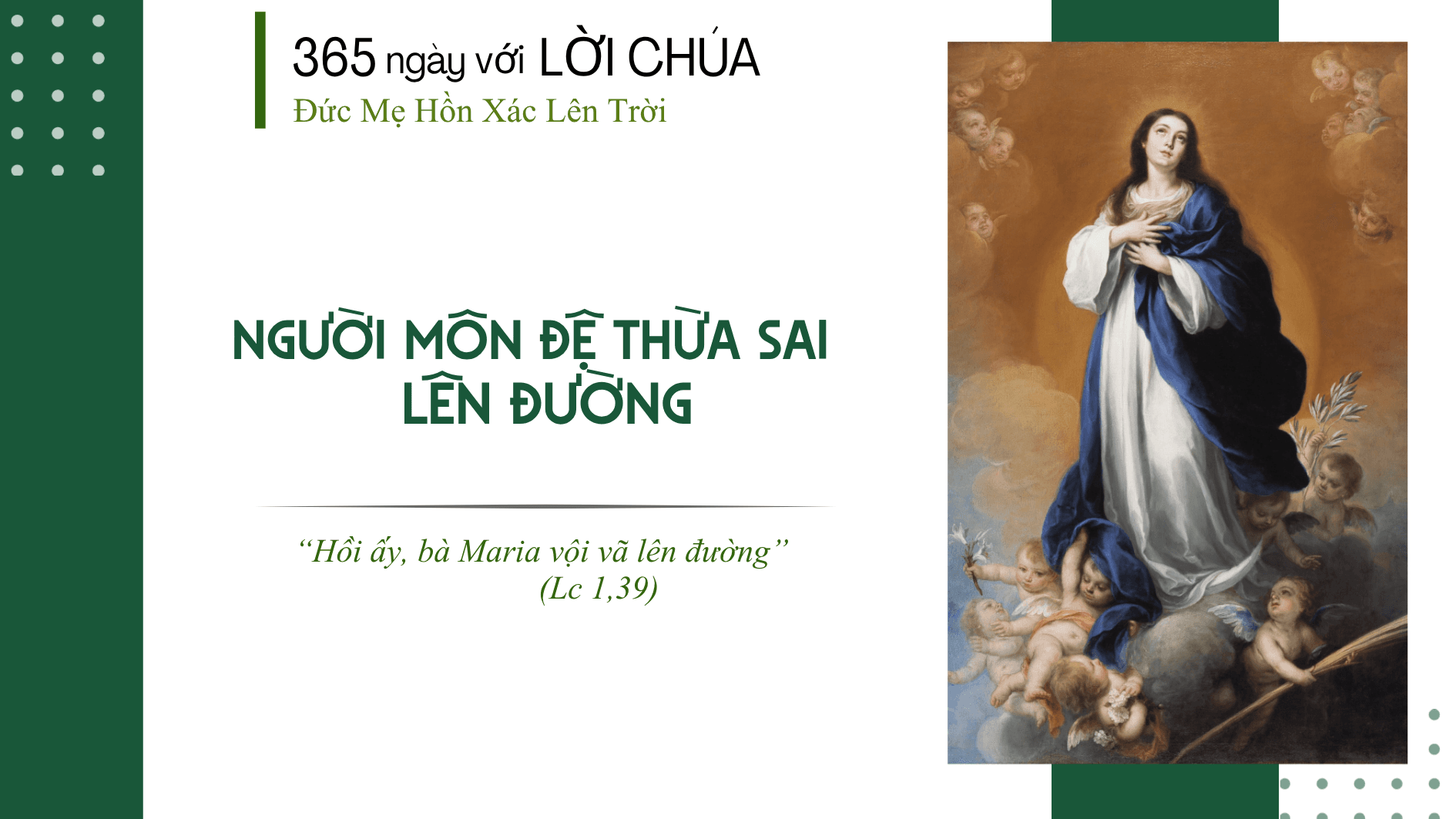 Thứ Bảy tuần 19 thường niên: Đức Mẹ Lên Trời