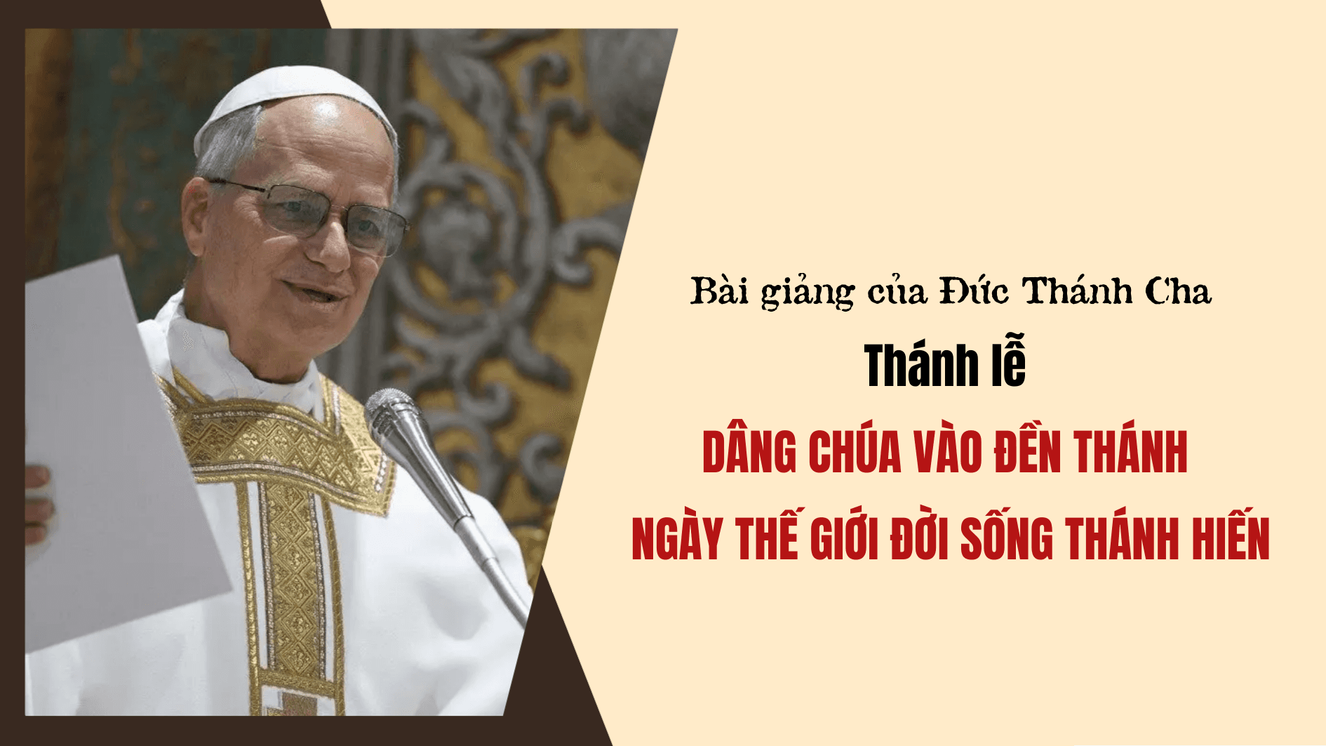 Bài giảng của Đức Thánh Cha Lêô XIV trong Thánh lễ Lễ Dâng Chúa vào Đền Thánh Ngày Thế giới Đời sống Thánh hiến